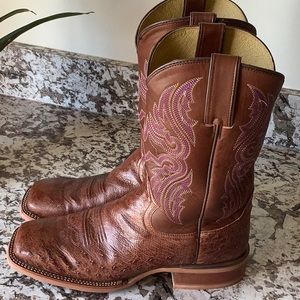 Womens Justin Ostrich Leather Boots